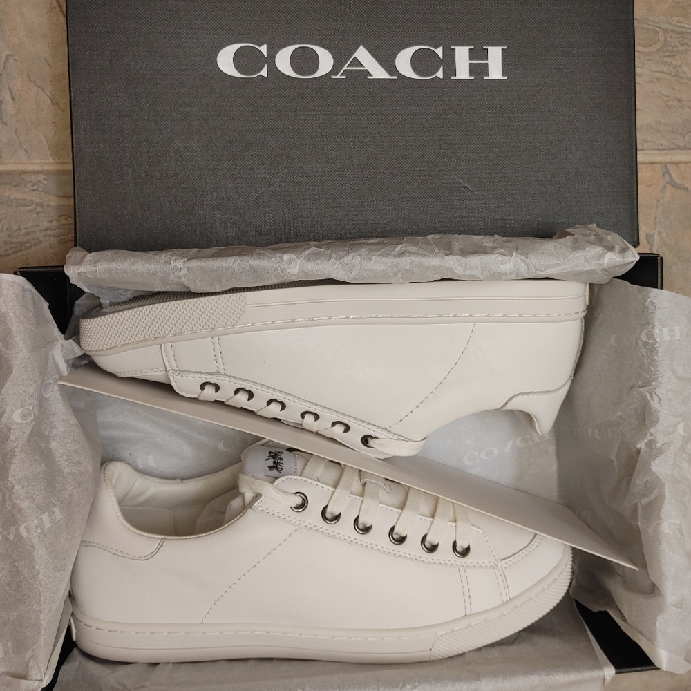Brand NEW comfy COACH Chalk white Leather sneakers - Picture 3 of 5